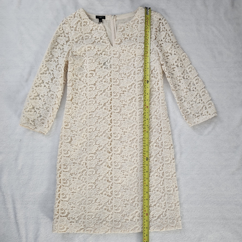 TALBOTS Ivory Lace Shift Dress Wedding Guest Bridal Shower Cocktails Size 2P NWT - Picture 10 of 14